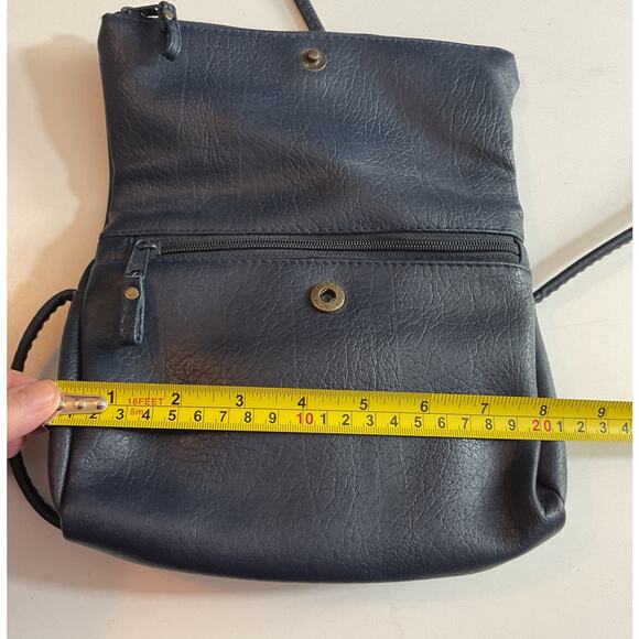 Vintage Sarne Genuine Sarné Womens Purse Bag Navy 1970s Crossbody - Picture 3 of 10